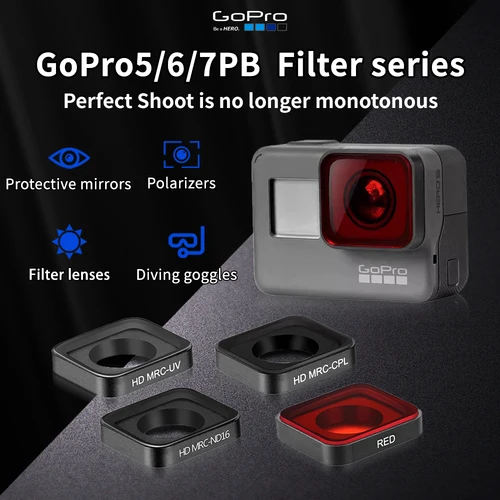 Imagen 1 del producto Filtro de lente CPL MCUV ND8 16 32 Compatible con GoPro Hero5/6/7 Kit de filtro de lente polarizadora lente para accesorios GoPro