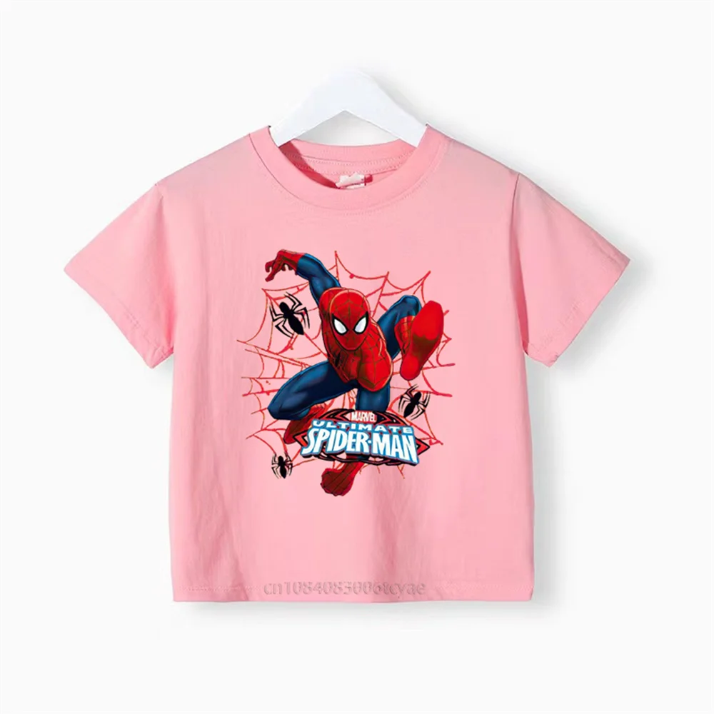 Summer Superhero Kids Baby round neck Cotton T-shirt Boys Girls Spiderman Short sleeved summer fashion casual top clothing