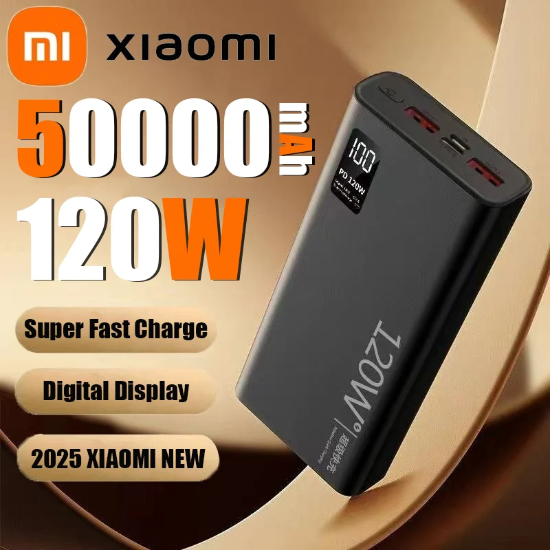 Xiaomi 50000mAh قدرة عالية 120W شحن سريع للغاية قوة البنك Powerbank شاحن بطارية محمول آيفون سامسونج هواوي