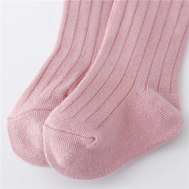 Lawadka 0-5Years Kids Boys Girls Socks Cotton Solid Striped Soft Baby Knee Long Children\'s Socks School Sport Baby Sock 12 Color