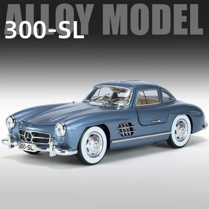 1:24 Mercedes-Benz 300SL 1936 Classic 500K Car Alloy Car Model Sound and Light Pull Back Children's Toy Collectibles  gift