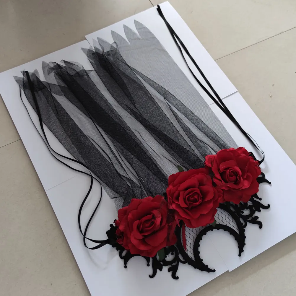 

Flower Crown Veil Halloween Day of Flower Crown Headb The Dead Hair Hoops Adjustable String Women Girls Party Headdress