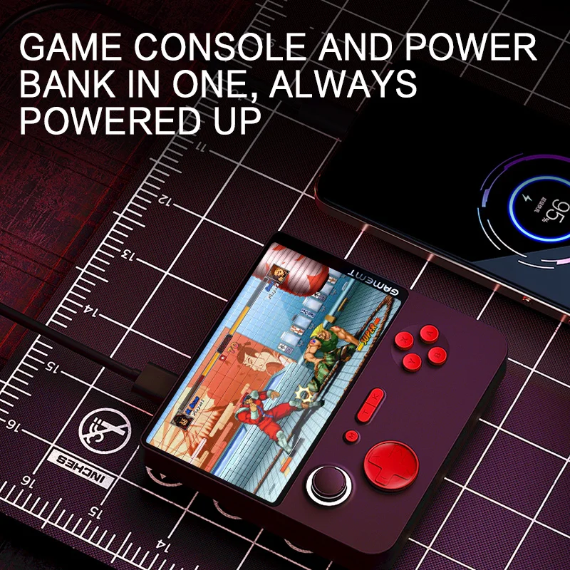 GameMT E5 Handheld Game Console 5000mah POWER Bank 2 in 1 Fast Charger 17W Built-in Retro Games Support Earphone HDM PS1