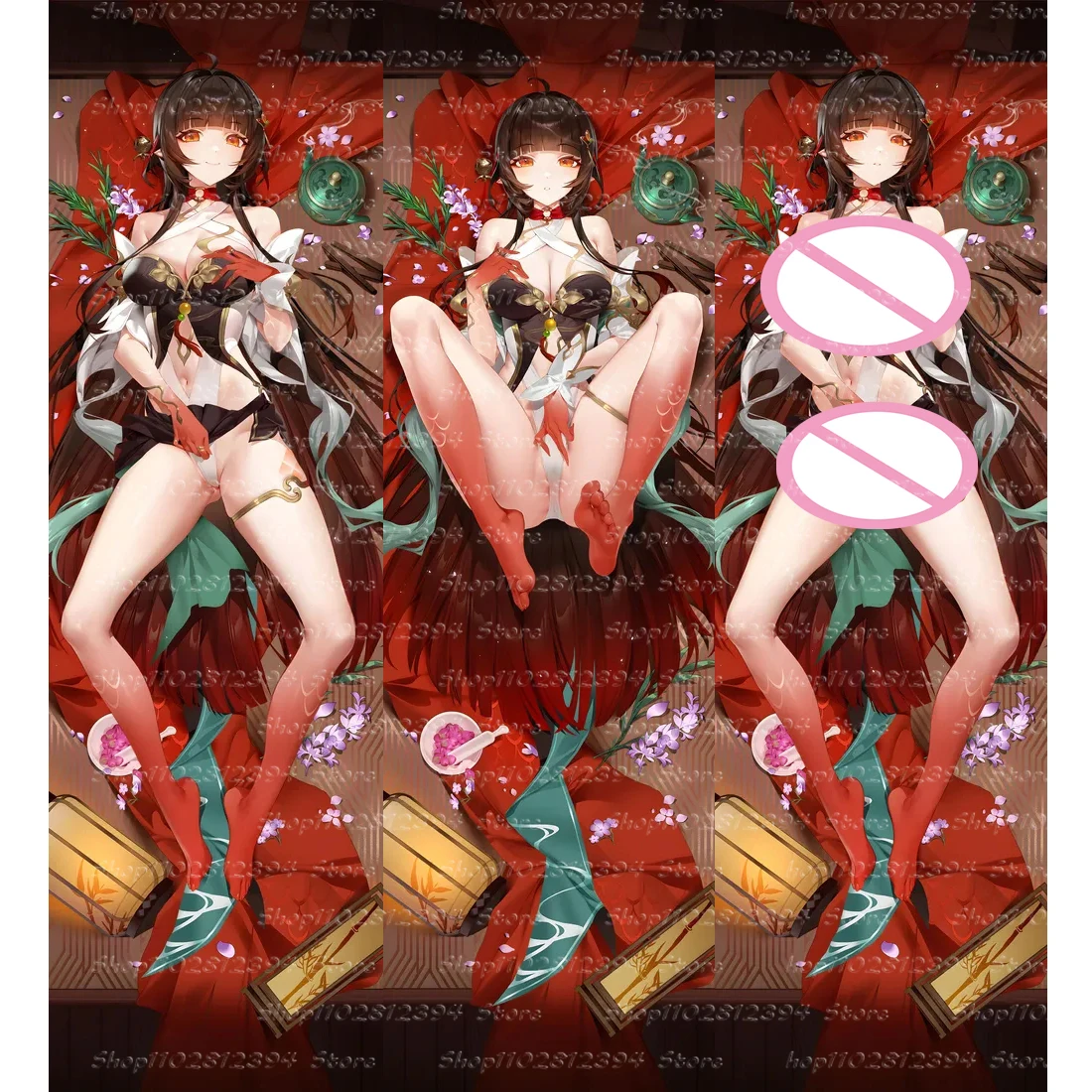 

Honkai: Star Rail Lingsha Anime Cosplay Double-sided Dakimakura Hugging Body Idol Pillow Case Cover Otaku Pillows Cushion Gift