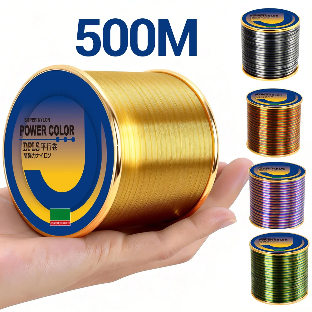 VIKINGAR 500M Nylon Monofilament ligne de pêche bar d'eau salée haute résistance résistant à l'abrasion faible mémoire fil de coulée lisse