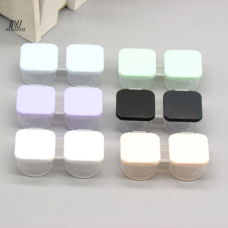 Small Plastic Contact Lens Cases Simple Oval Transparen Portable Eye Contacts Lenses Holder Box Case