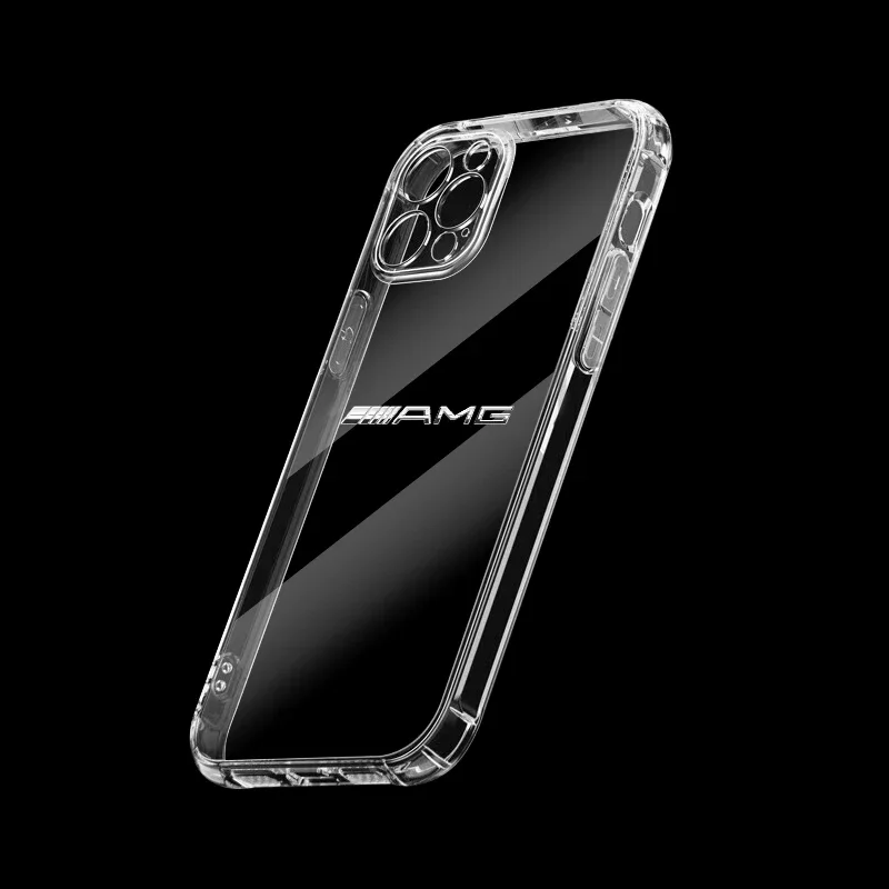 Fashion Clear Cover Phone Case For iPhone 13 Pro 13 Mini 11 12 Max Xr X Xs 7 8 Plus For Mercedes Benz AMG W204 W205 W203 W211