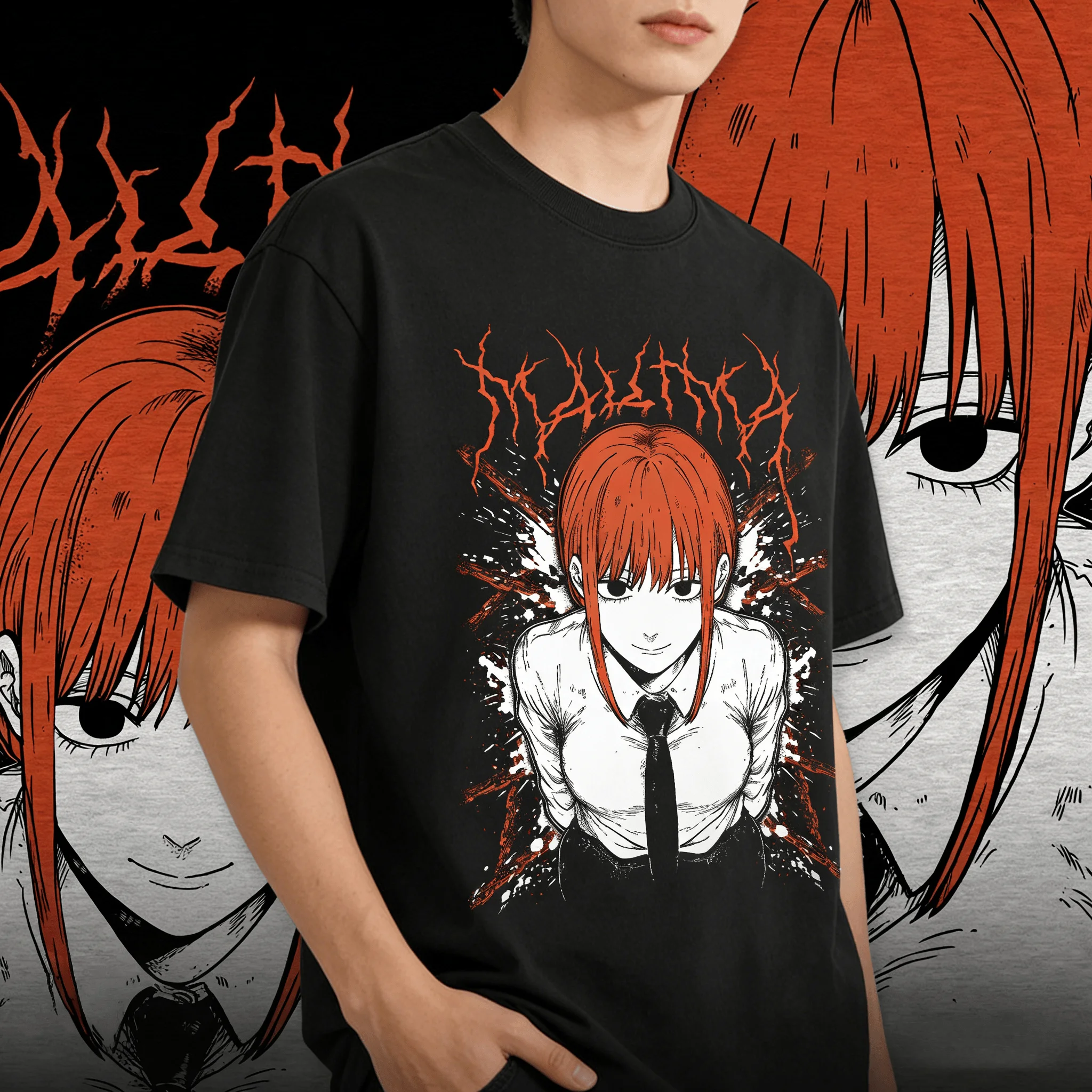 camiseta-masculina-oversized-100-algodao-unissex-gola-redonda-manga-curta-estampa-anime-chainsaw-man-makima-y2k-2026-popular-streetwear