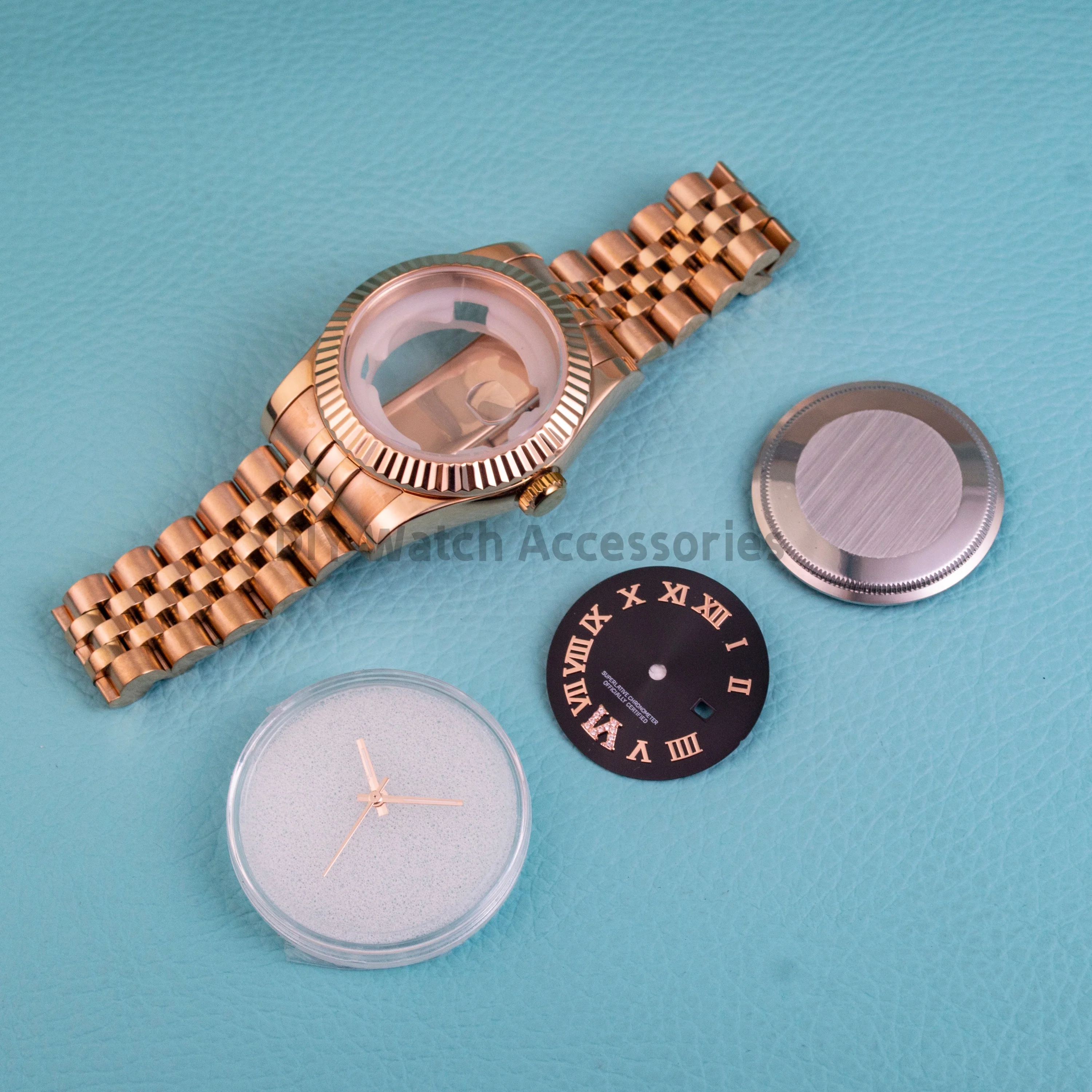 

NH05 Case 33MM Women's Watch Case 17mm Stainless Steel Strap 25mm Dial Luminous Hands for NH05 NH06 Movement Datejust Case