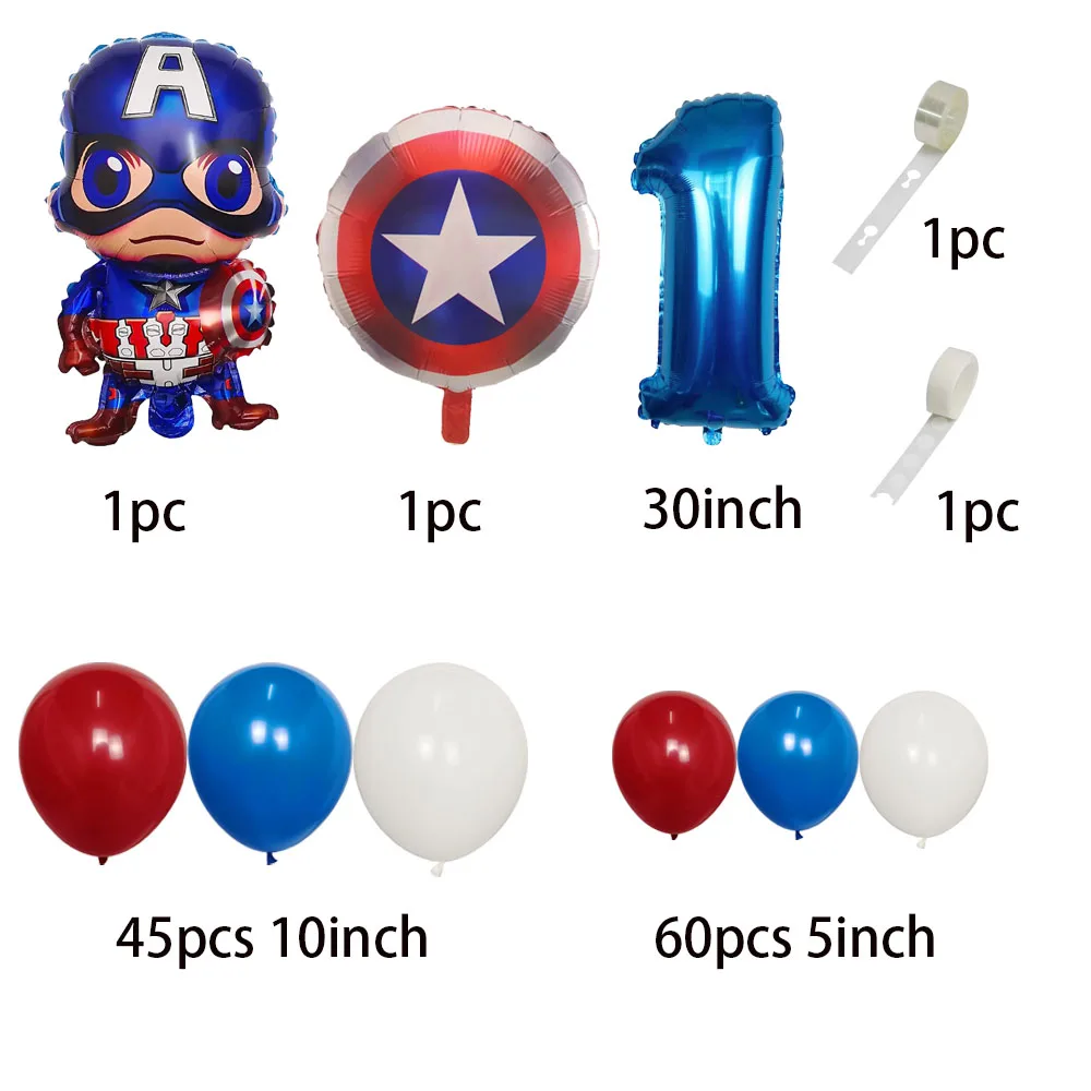 1Set Spiderman Iron Man Hulk Captain America Latex Arch Garland Boy Birthday Party Decor Baby Shower Inflatable Globos Kids Toys