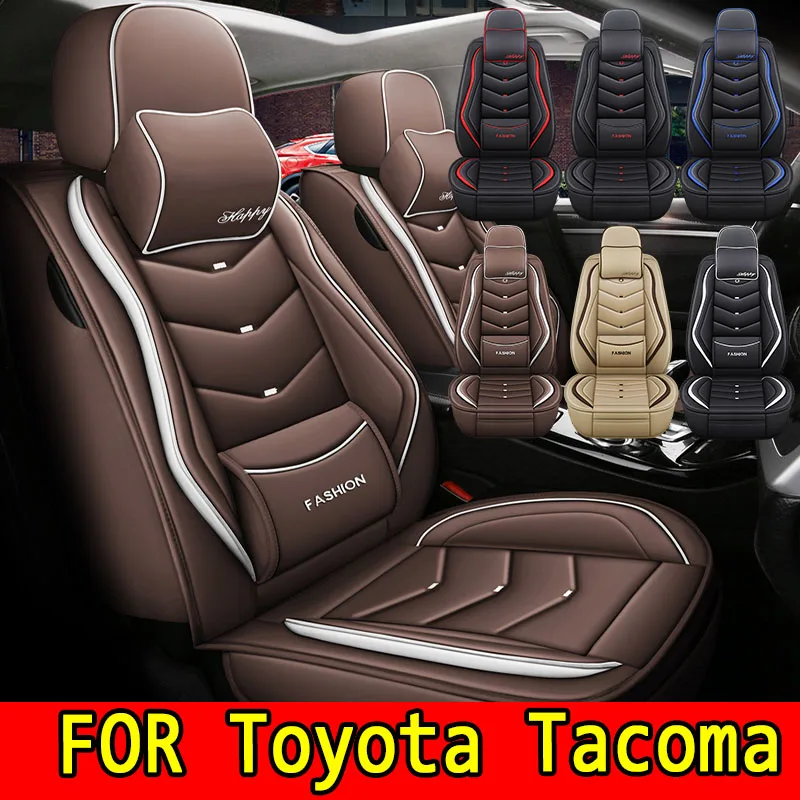 

FOR Toyota Tacoma Car seat waterproof artificial leather wear-resistant luxury headrest solid waist full wrap seat cover