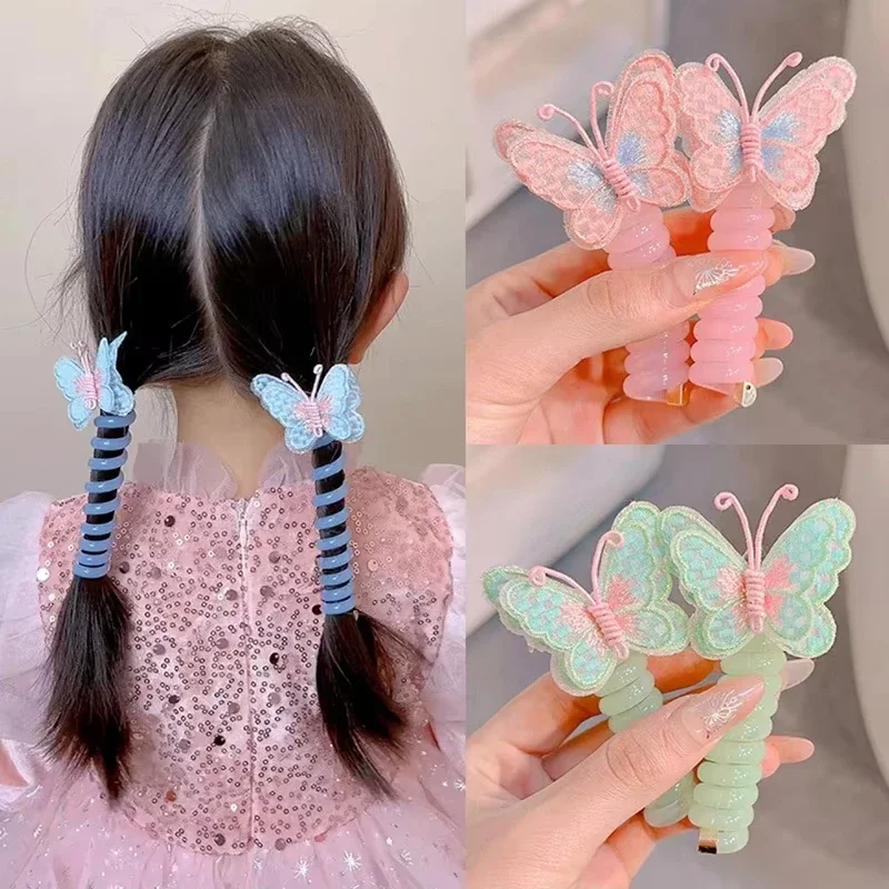 Women's Braided Ponytail Butterfly Rubber Band Elastic Spiral Butterfly Hair Tie For Children Butterfly Braid Elastic Hair Clip