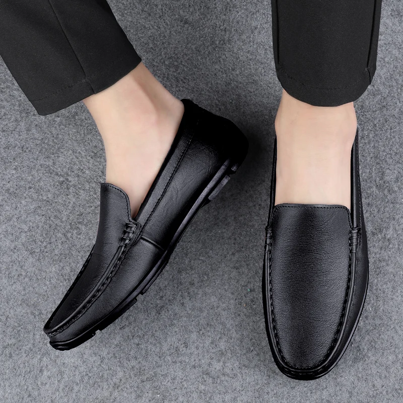 

Doudou Shoes, мужская обувь Step on, новинка 2025, мужская летняя дышащая летняя кожаная обувь, повседневная модная обувь ручной работы