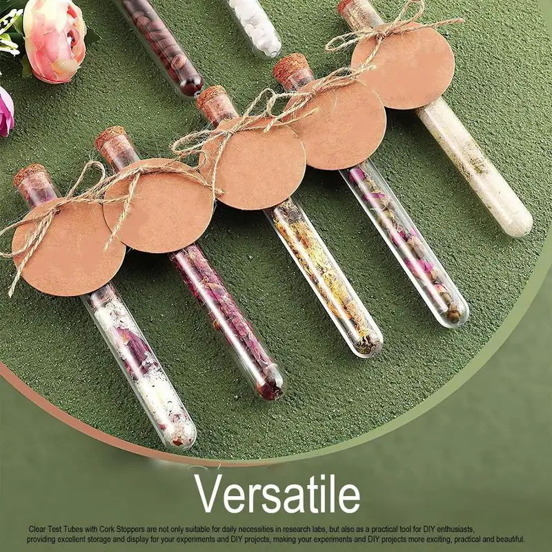 Test Tube With Cork Stoppers Storage Good Seal Spice Container Plant Propagation Tube Scientific Test Tube Lab Test Tubes For