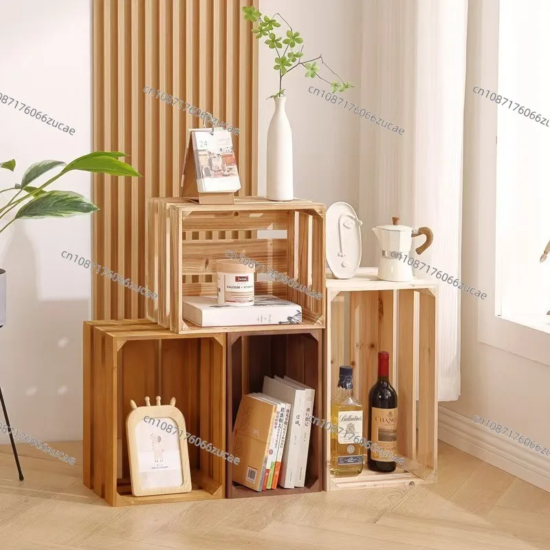 Display Box Display Storage Box Supermarket Wooden Box Wooden Crate Photography Props Medicine Decorative Storage Basket