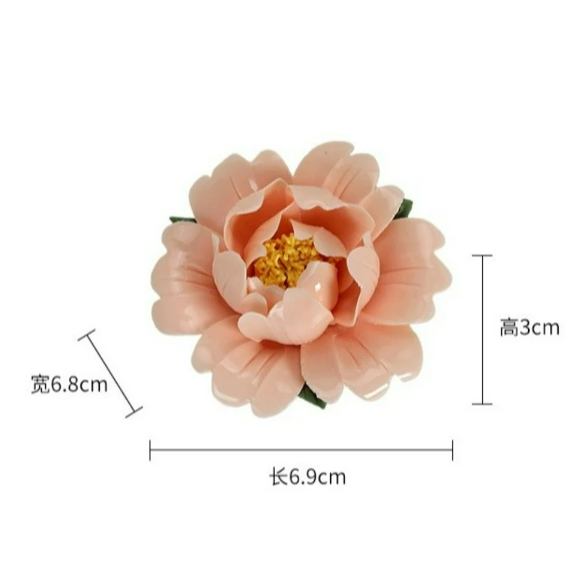 Ceramic Hand Pinched Peony Flowers Chinese Creative Household Living Decorations Handicraft Simulatio Tea Ceremony Ornaments New