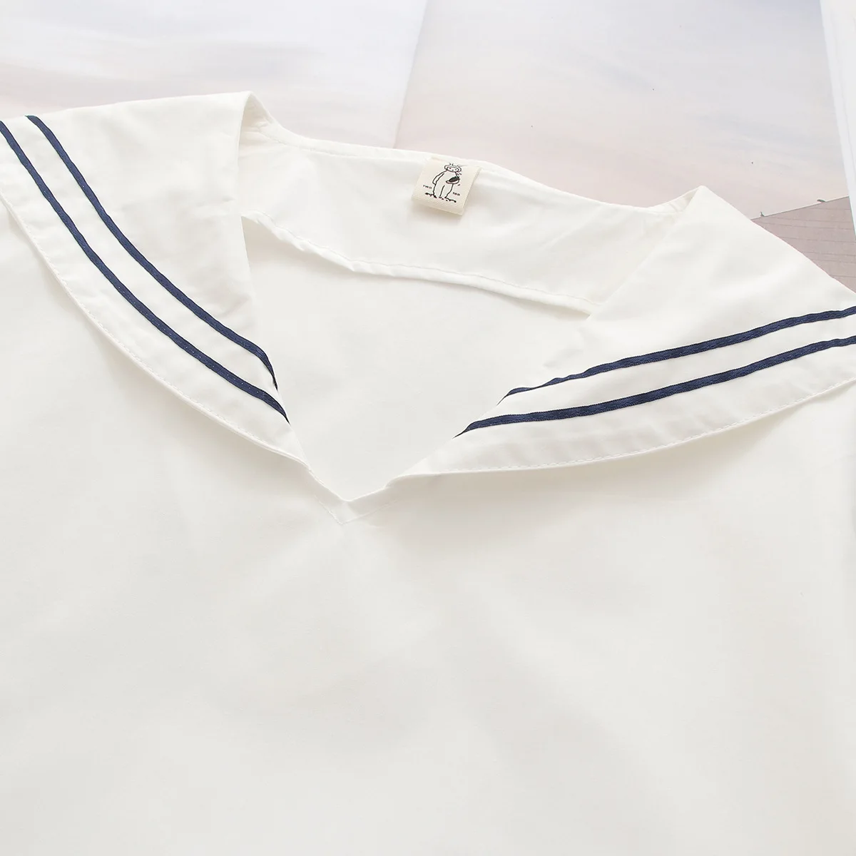 New Autumn Cotton Solid Shirts Women Sailor Collar Top Girl manica lunga camicette allentate in stile giapponese Age riduce la primavera T39272QC