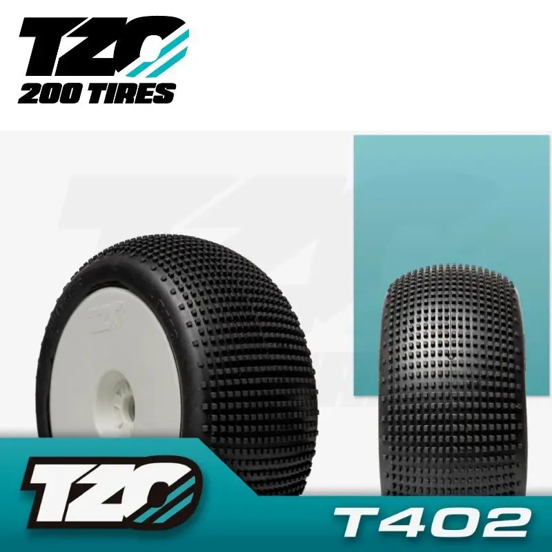 

1/8 RC Truggy Tire TZO Tire T402 Ultra Soft Pre Glued White Tires 2PC High Grip RC Racing 17mm Nut Tire For 1/8 Off-road Truggy