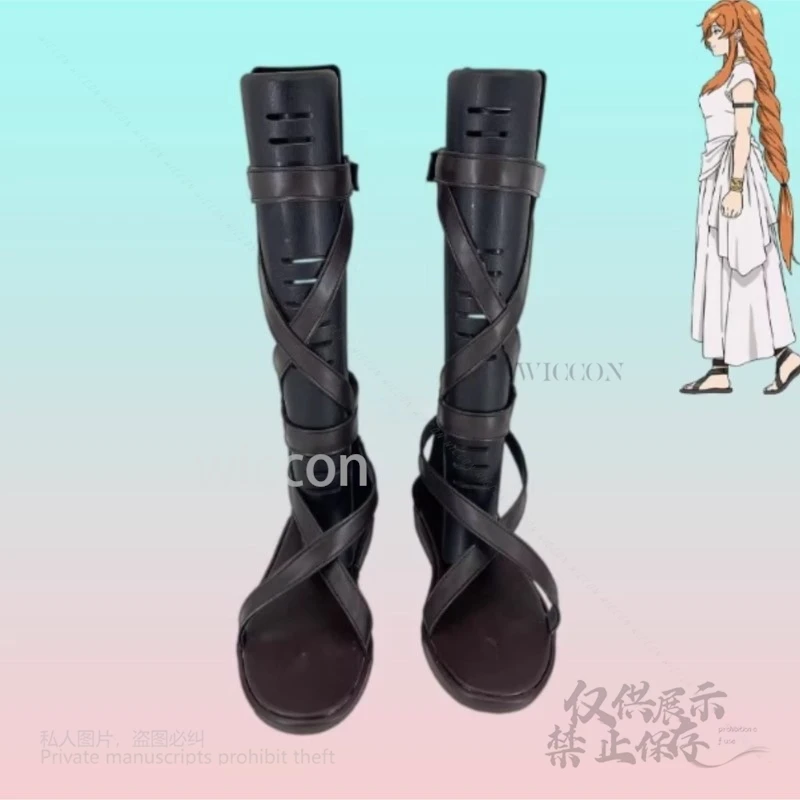 Anime Frieren: Beyond Journey's End Cosplay Costume Flamme PU Leather Shoes Handmade Female Halloween Roleplay Party Customized