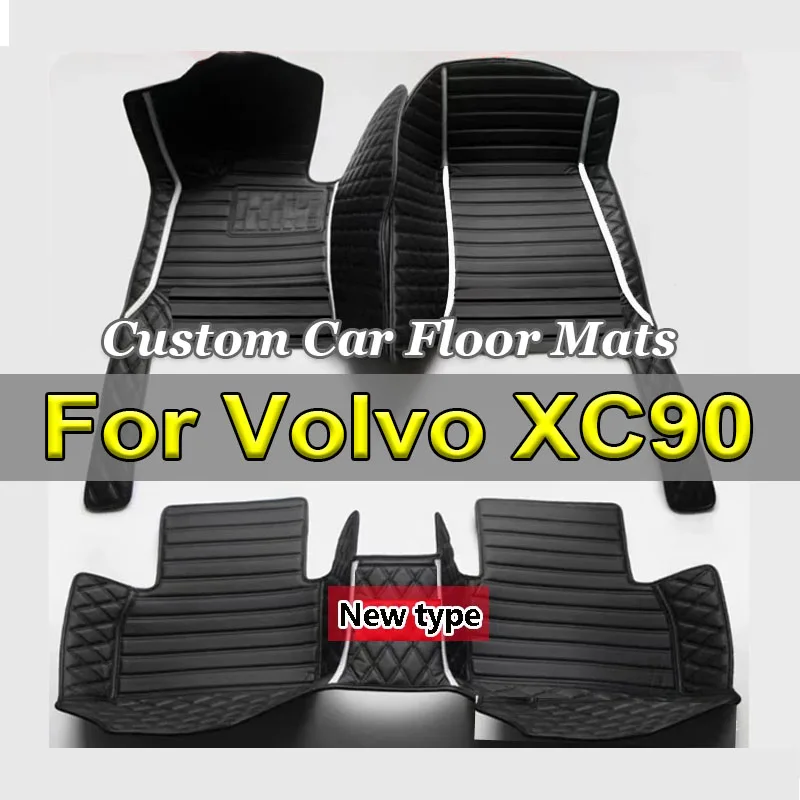 Car Mats For Volvo XC90 MK1 5 Seat 2002~2014 Leather Floor Mat Set Rug Auto Interior Parts Carpet Anti Dirt Pad Car Accessories