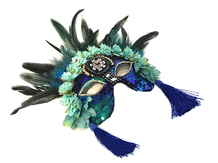Green Christmas Carnival Party Halloween Party Mask Company Gala Annual Meeting Singer Masked Exaggerated Mask