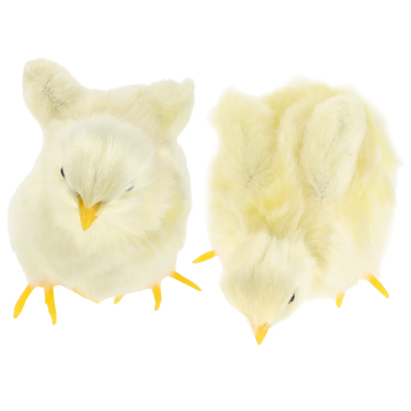 

2Pcs Lifelike Easter Chick Decoration Small Chicken for Easter Party Supplies Cake Topper Basket Filler Classroom Activity