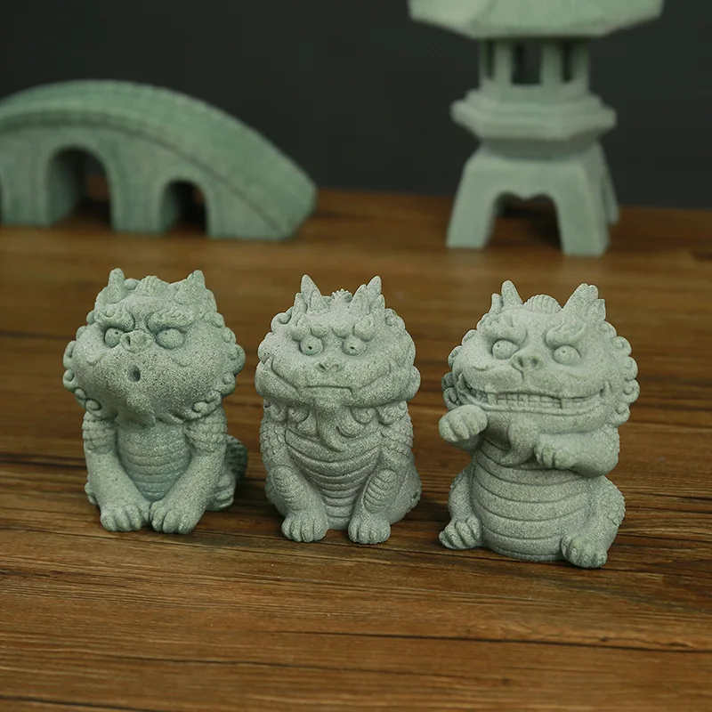 New Chinese Style Kirin Tea Pet Ornament Mini Decor for Home Fish Tank Landscape