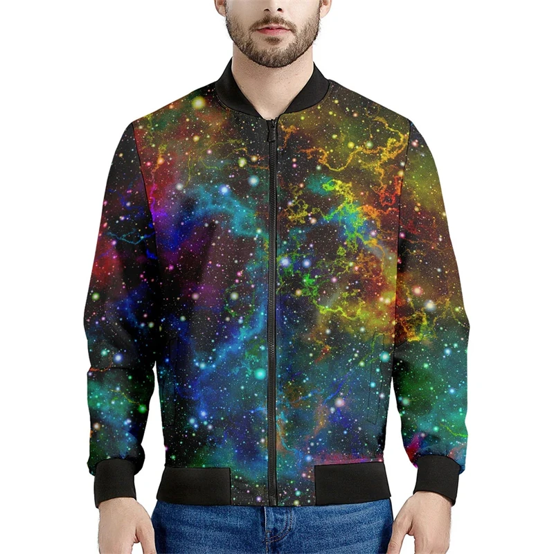 Harajuku Fashion Galaxy Space Psychedelic Men Women Zip Coat 3D Print Sweatshirt Fashion Oversized Man Clothing Harajuku Apparel