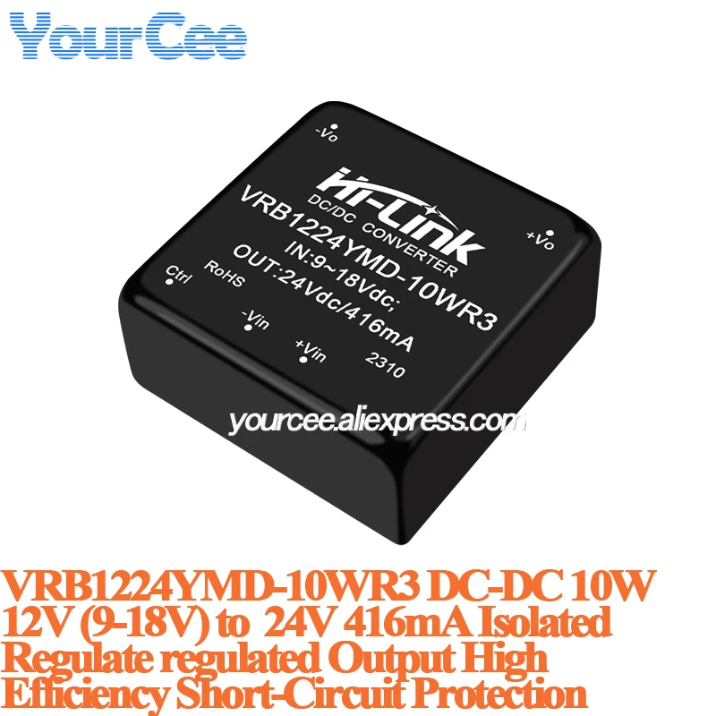 Moduł izolowanego przetwornika DC-DC 5W 6W 10W, zasilacz 24V 12V na 15V/5V/12V, 24V na 5V/12V VRB1224YMD VRB2424YMD VRA2424YMD — zdjęcie 5