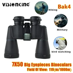 Visionking Professional 7X50 Binoculars BAK4 FMC Big Vision Full Nitrogen Waterproof Telescope Hunting Birdwatching Guide Scope