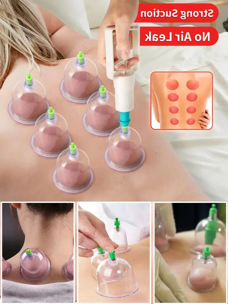 

6 Pcs Vacuum Cupping Set Relieve Muscle Tension Cupping Therapy Back Massage Meridian Dredging Detox Body Relaxed Massager