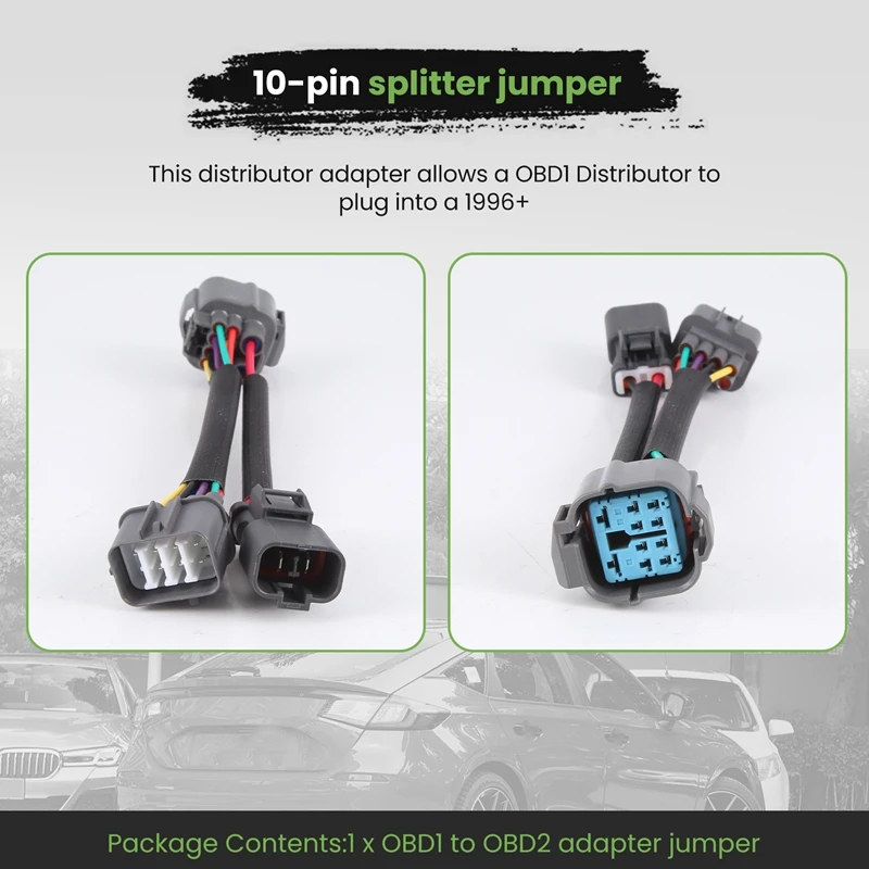 Obd1 To Obd2 10-Pin Distributor Adapter Jumper Harness For Honda Civic Acura