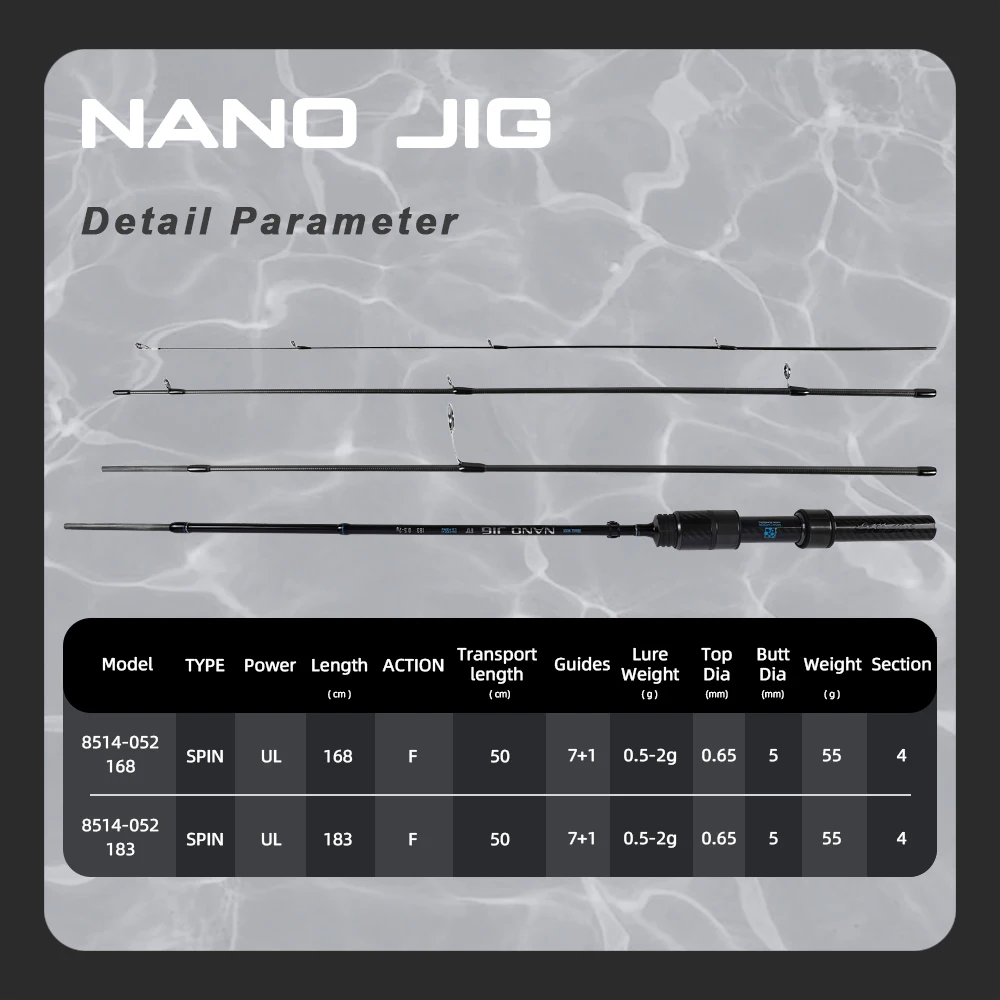 Caña spinning MIFINE NANO JIG 30T – Ultraligera trucha punta sólida - imagen 5