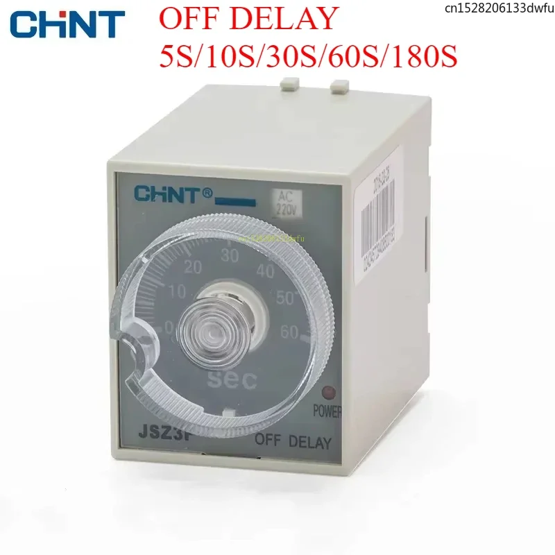 CHINT Off Delay Operation Time Relay Power Failure Time Delay JSZ3F 5S 10S 30S 60S 180S Time Delay AC 220v DC 24V