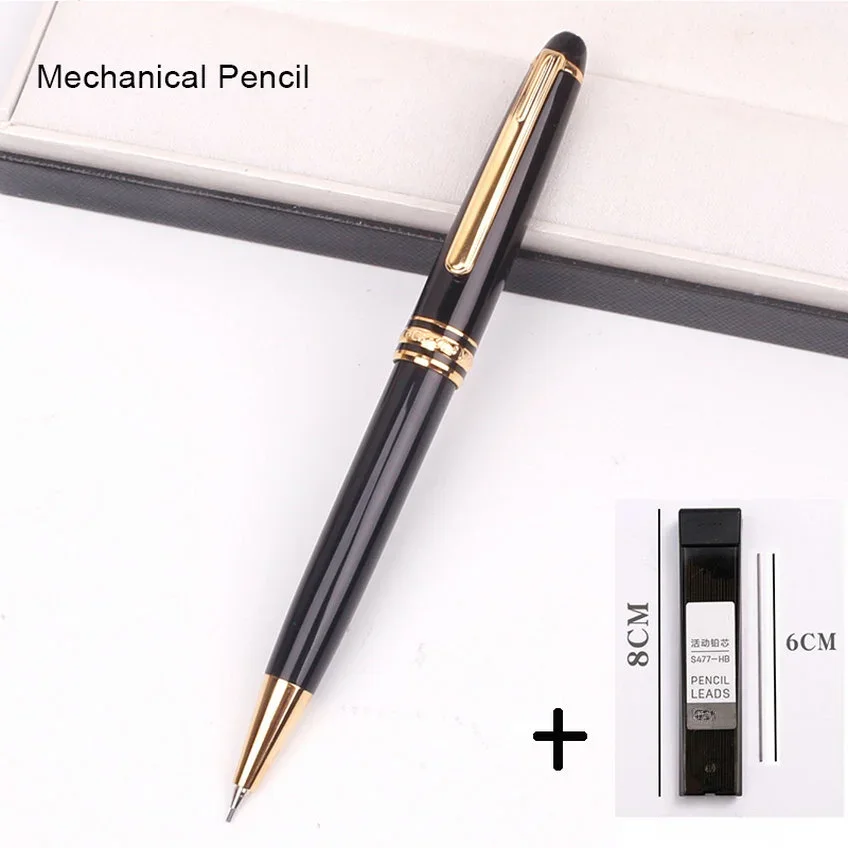 Luxury 163 MB Mechanical Pencil Black Resin Automatic Pencil 0.5mm Lead Office Stationery Send One Set Refills