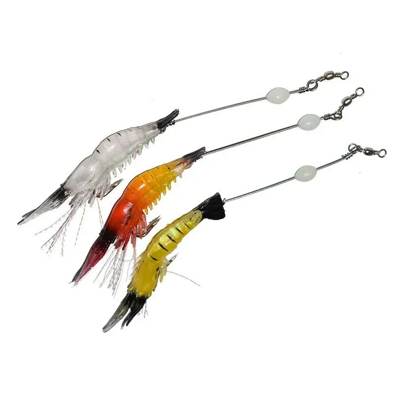 Luminous shrimp with Hook, soft bait for freshwater fish, road sub