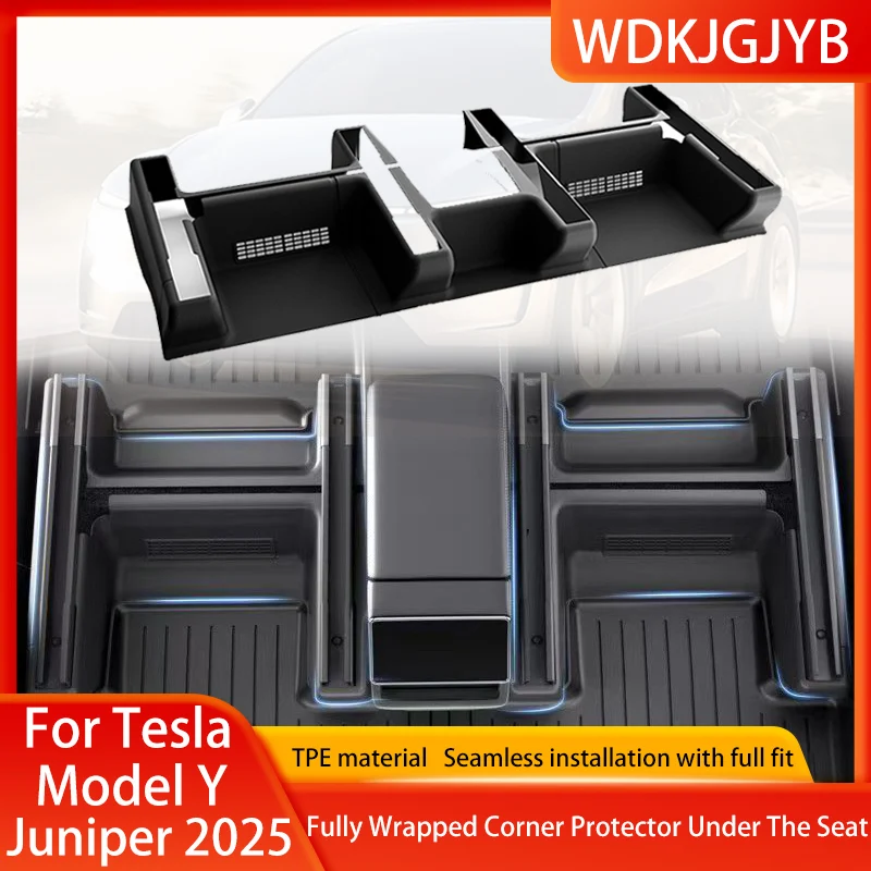 

For Tesla New Model Y Juniper 2025+ TPE Under Seat Corner Guard Seat Slide Rails Protector Cover Anti-Kick Decor Accessories