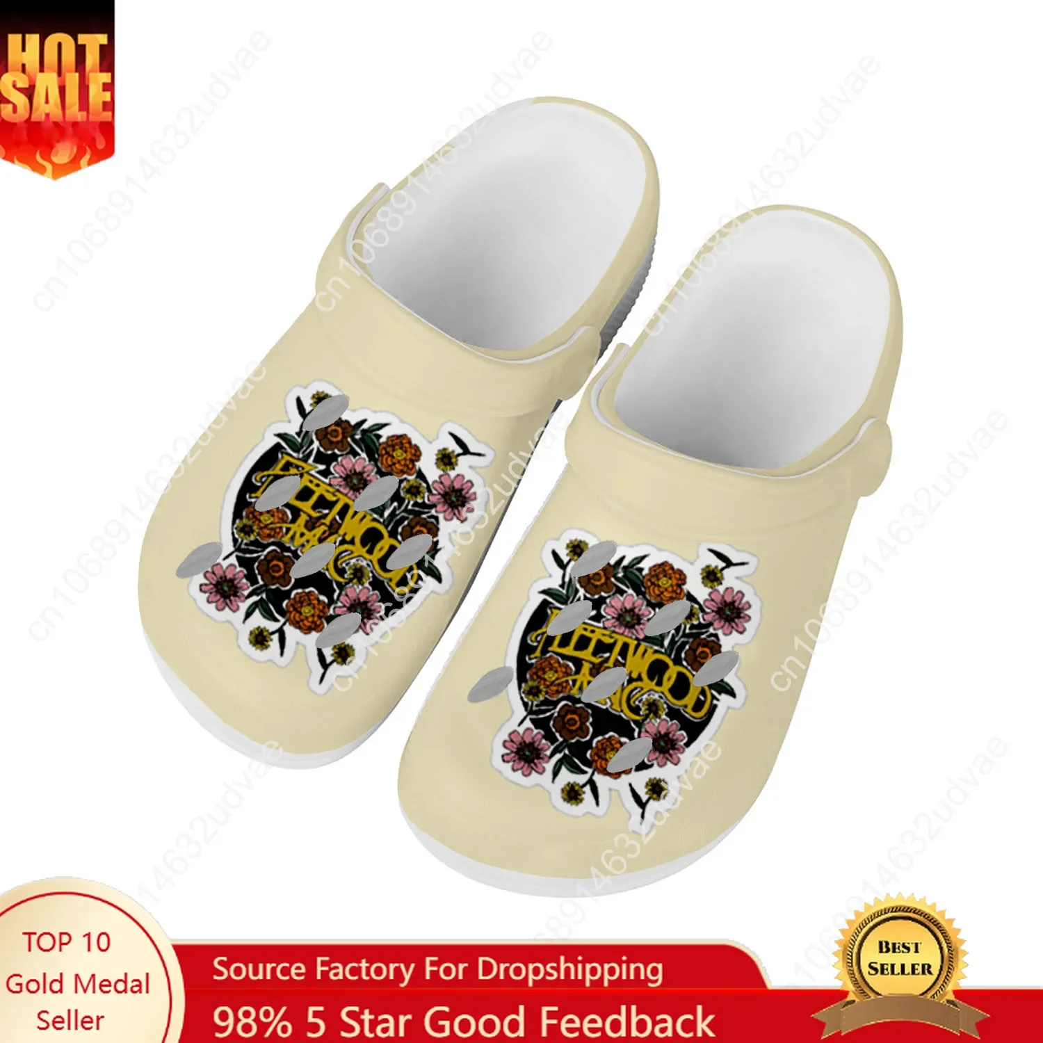 

Fleetwood Mac Water Shoes Mens Womens Comfortable Fashion Home Garden Clogs Customizd Sandals Beach Breathable Hole Slippers