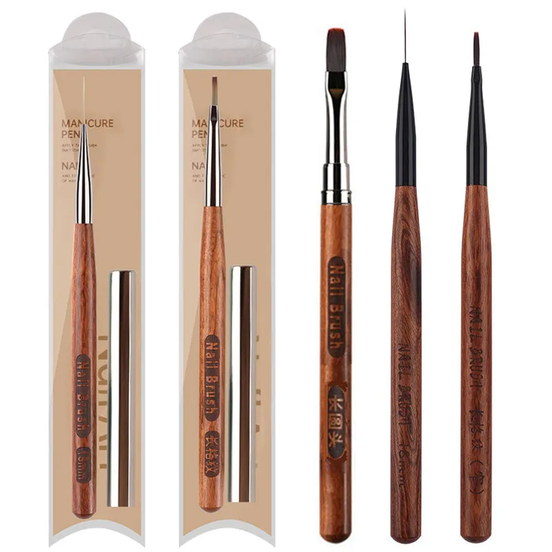 

Набор из 1/3 кистей с ручкой из сандалового дерева для маникюра, рисования, наращивания ногтей, акрила и акриловых гелей.