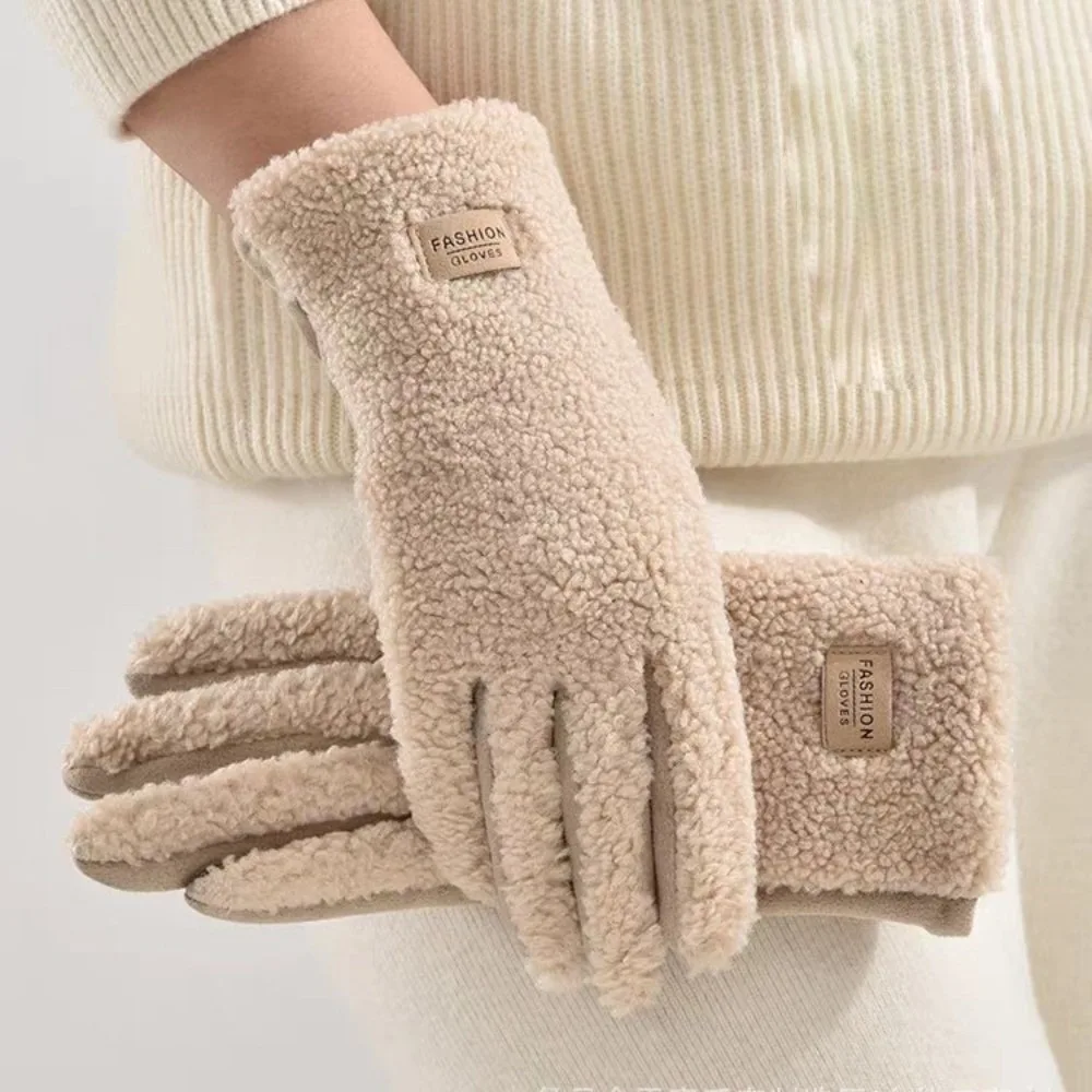 Neue Polar Fleece Winter Handschuhe Warme Voll Finger Fahren Fäustlinge Berührbaren Bildschirm Winddicht Touchscreen Handschuhe Frauen