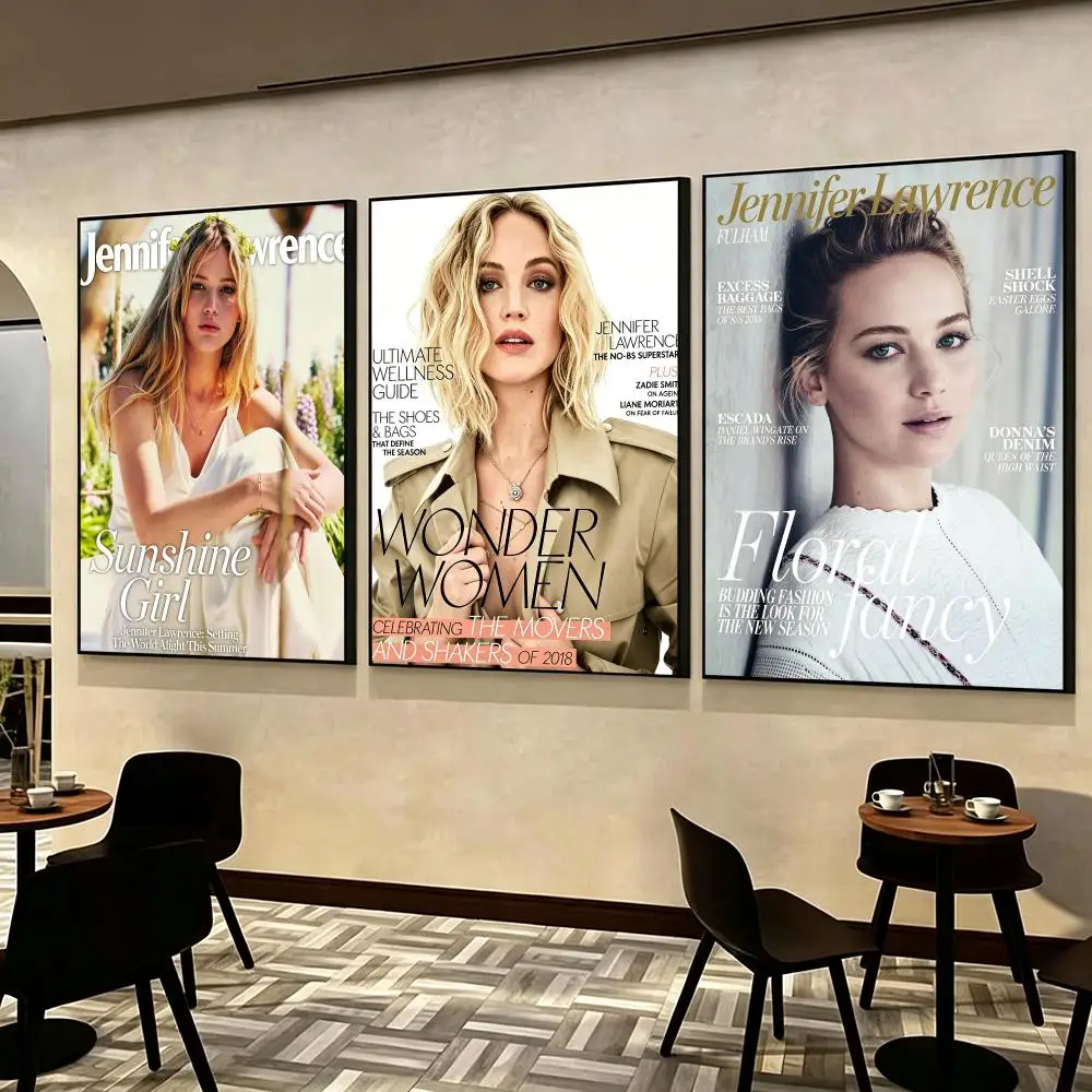 person Jennifer Lawrence Poster Poster HD Printing self‑stick Modern upscale Style Wall Art Home Decor For Office Bedroom Gift