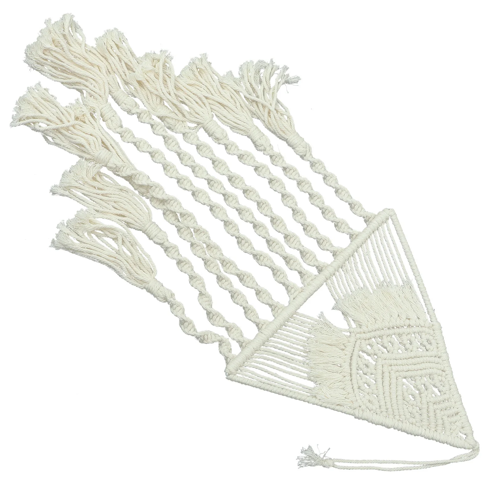 

Macrame Woven Wall Hanging Triangle Tassel Pendant Bohemia Style Bedroom Living Room Wall Decor Tapestry Hand-Woven Tapestry