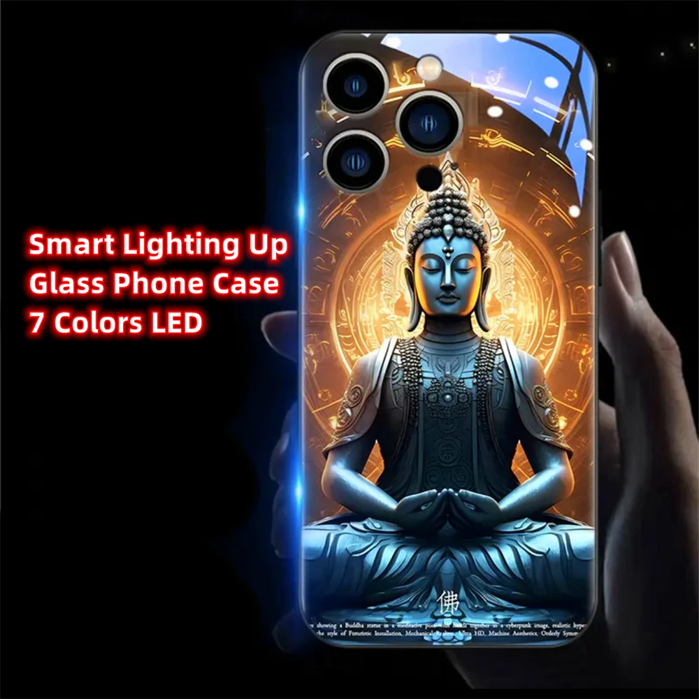 Buddhaland Gleams Design Schallgesteuerte LED-Blitzhüllen Leuchtende Glasabdeckung für Samsung S26 S25 S24 S23 S22 S21 FE Plus Ultra – Detail 31
