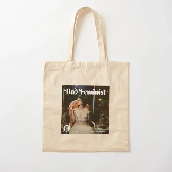 

Fleabag Bad Feminist Record Cotton Canvas Bag Handbag Shopper Grocery Reusable Women Fashion Shoulder Bag Ladies Foldable