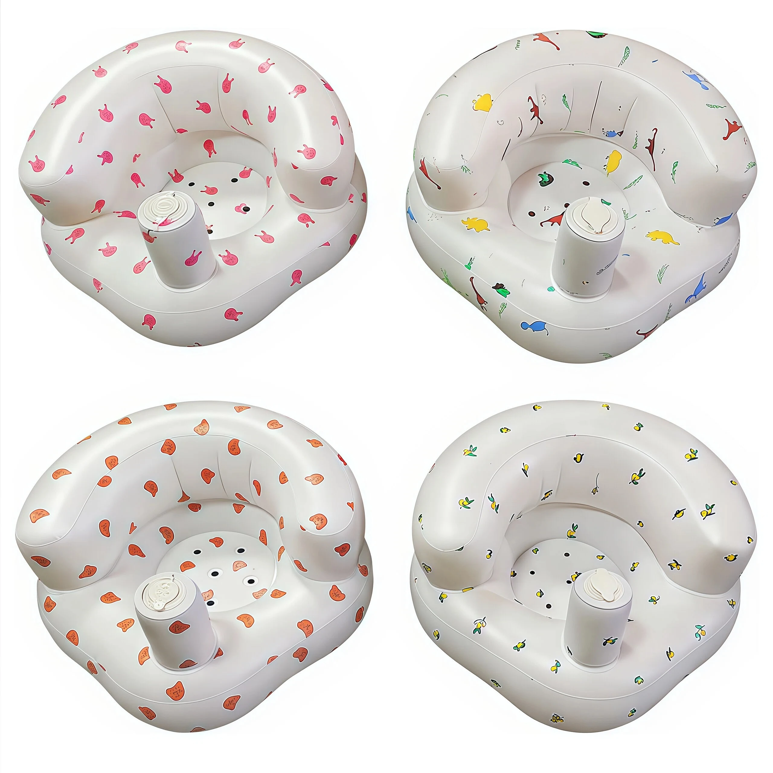 New Simple Two-Layer PVC Inflatable Children's School Seat, Baby Bath Stool, Infant High Chair and BB Small Sofa view 5