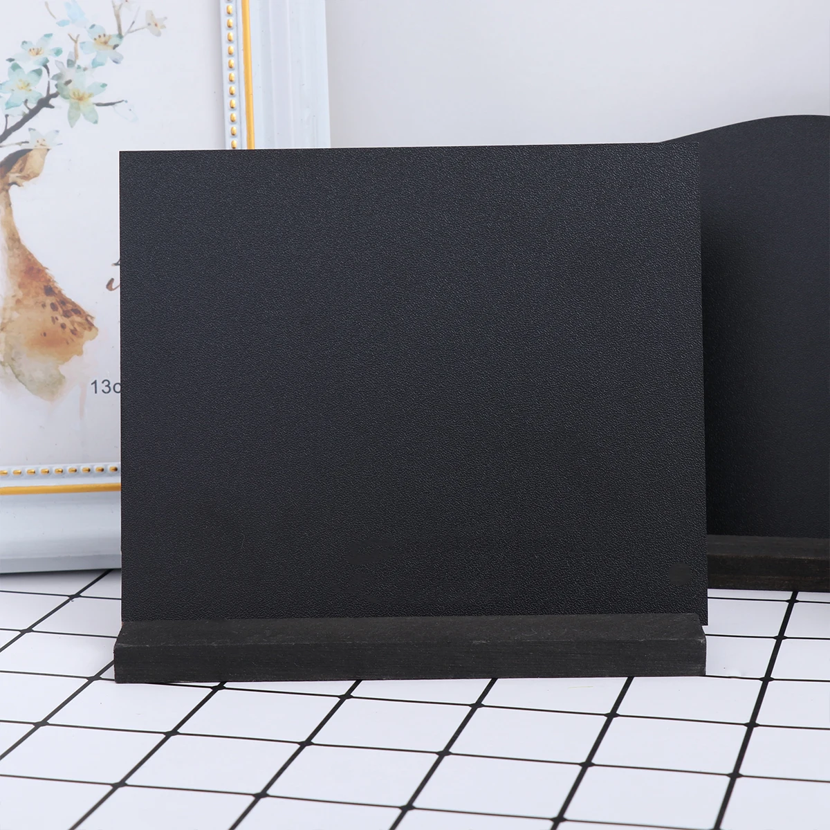 

2 PCS Wooden Blackboard Message Chalkboard Signs Mini Blackboards Arched Bamboo Tags