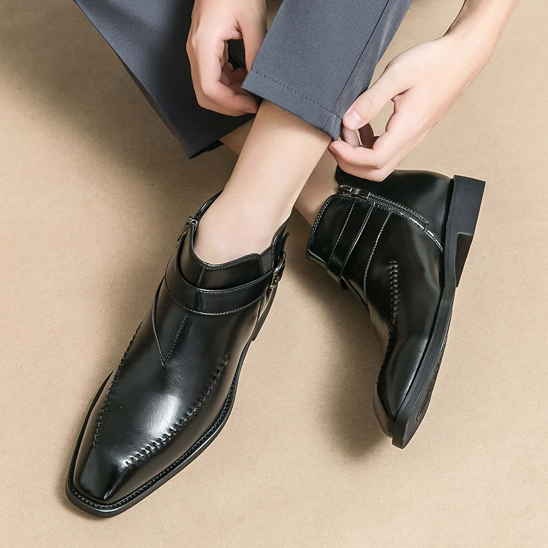 

Брендовые высокие мужские ботинки челси, модные остроконечные деловые офисные вечерние ботинки, уличные легкие удобные прогулочные ботинки