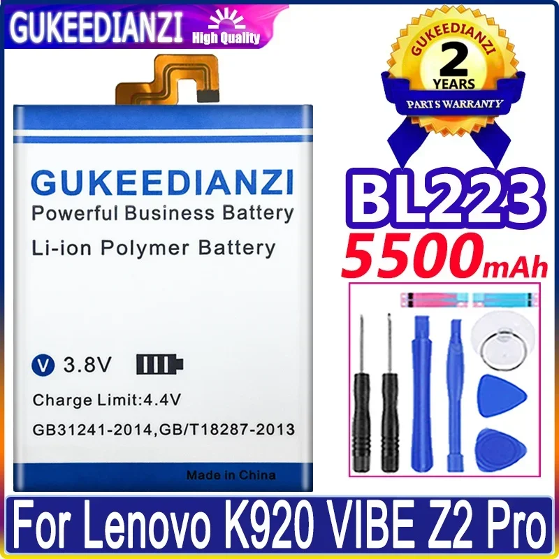 

Новый реальный 5500mAh BL223 BL 223 Аккумулятор для Lenovo Vibe Z2 Pro Z2Pro Z 2 Pro k920 K80 K80M K7 сменные батареи