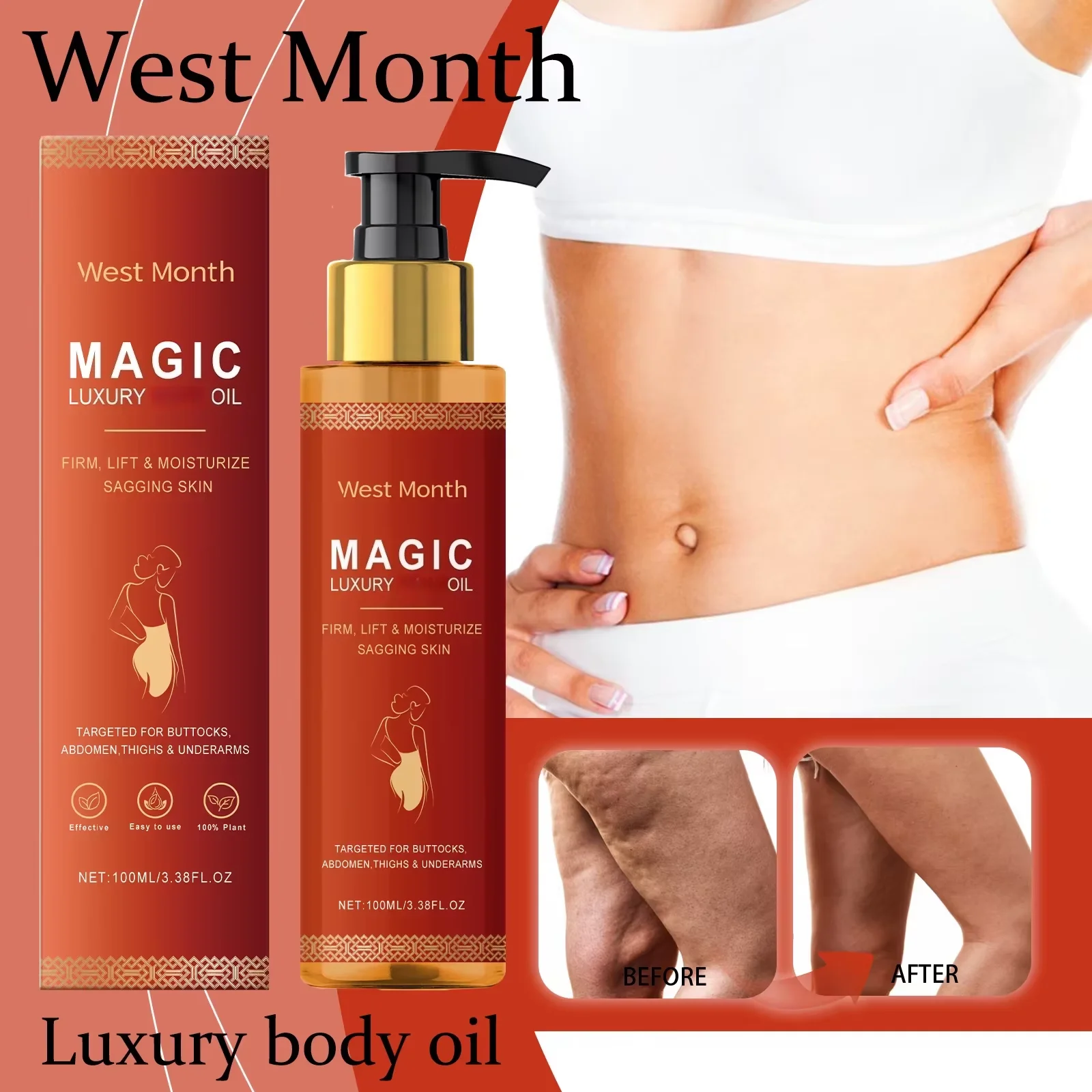 

Укрепляющее масло для тела для сияющей кожи: улучшение увлажнения сухой кожи, уход против целлюлита, массаж, лифтинг, подтяжка, осветление, восстановление, разглаживание