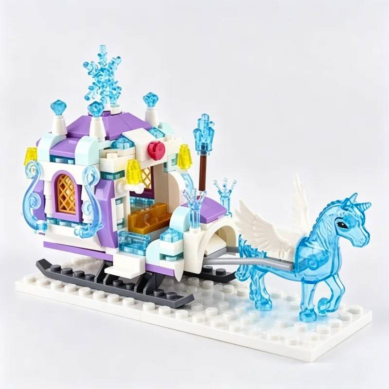 2026 Girls Friendship Princess Crystal Carriage Building Block Classic Friends Figures Toys Girl's Model  For Kids Birthday Gift